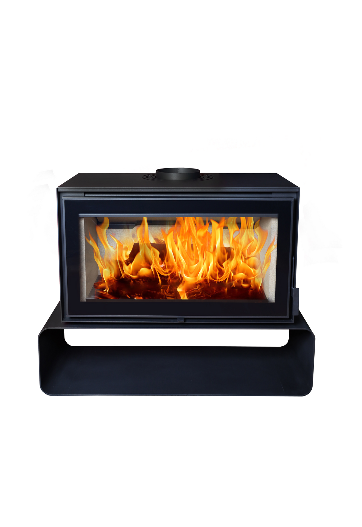 Flamm I 1000 on Log Base Freestanding Fireplace (14-17kW) — main product image
