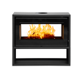 Flamm 950 Double-Sided Freestanding Fireplace on Log Base (13-16kW) — main product image