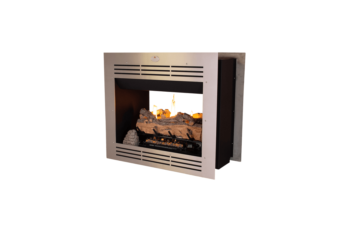 Firebox Vent Free Double Sided Model 940 Stainless Steel Facade (Split Oak Logset) — main product image
