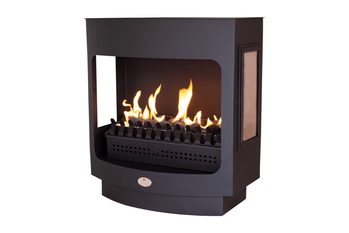 Maluti Gas Firebox Freestanding Model 760 with Glass Sides (Coal Grate) — main product image