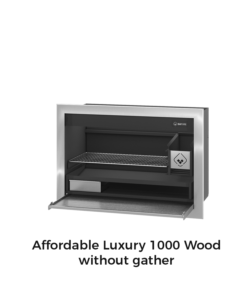 Stainless steel Wood Built-in Braai 1000mm