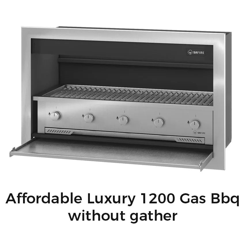 Stainless steel Gas Braai 1200 Built in Braai