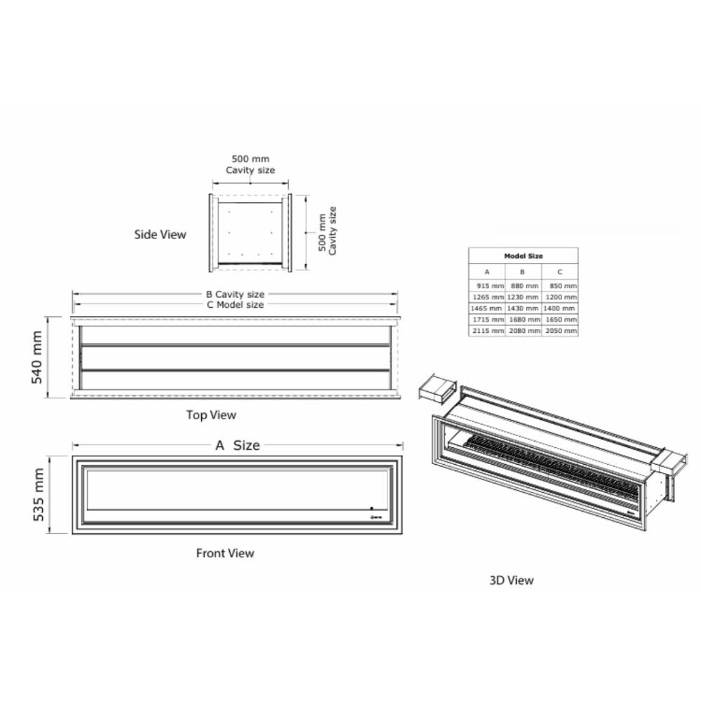Pureview Horizon Gas Fireplace (Incl. Remote) — alternate view