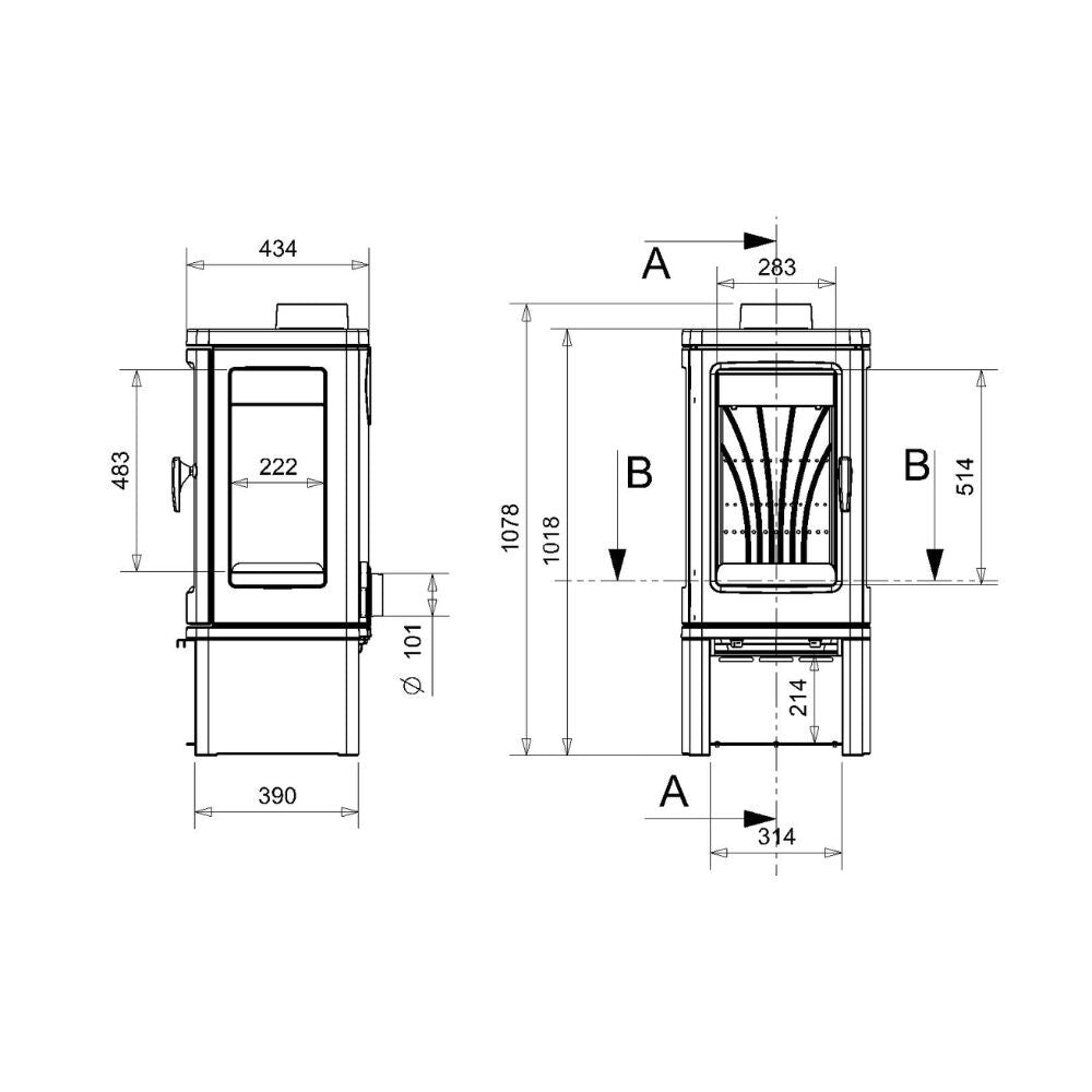 Verta Pedastal Side Glass — alternate view