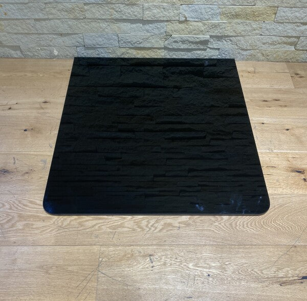 10mm Glass Baseplate - Radius Edge (750 x 670mm) Black