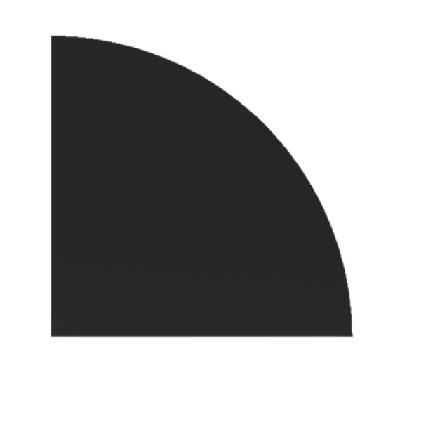 10mm Glass Baseplate - SM Quarter Circle (956 x 956mm) Black