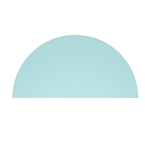 10mm Glass Baseplate - Half Circle (750 x 375mm)