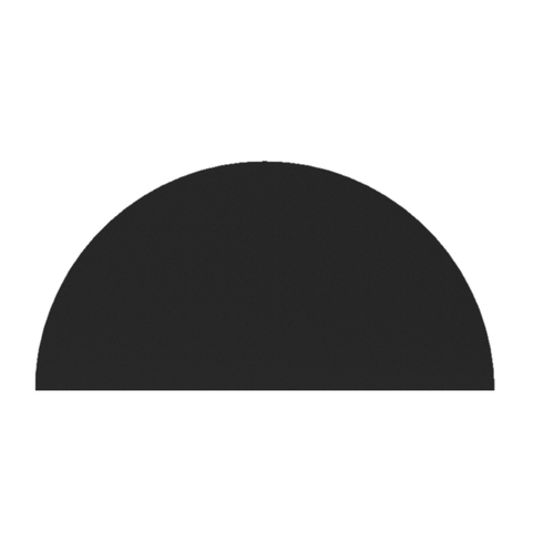 10mm Glass Baseplate - Half Circle (750 x 375mm) Black