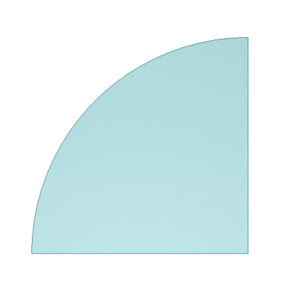 10mm Glass Baseplate - SM Quarter Circle (956 x 956mm)