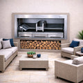 Wood built in braai Stainless steel 1400mm