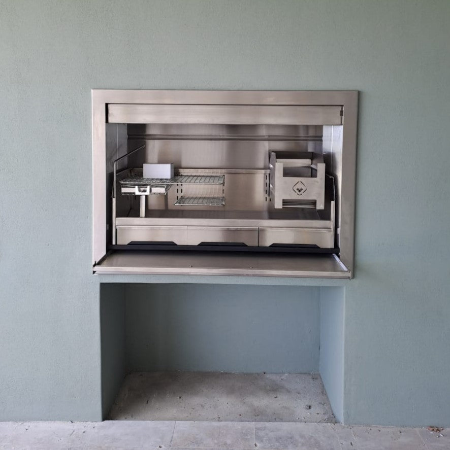 Wood braai built in Stainless steel 1200mm