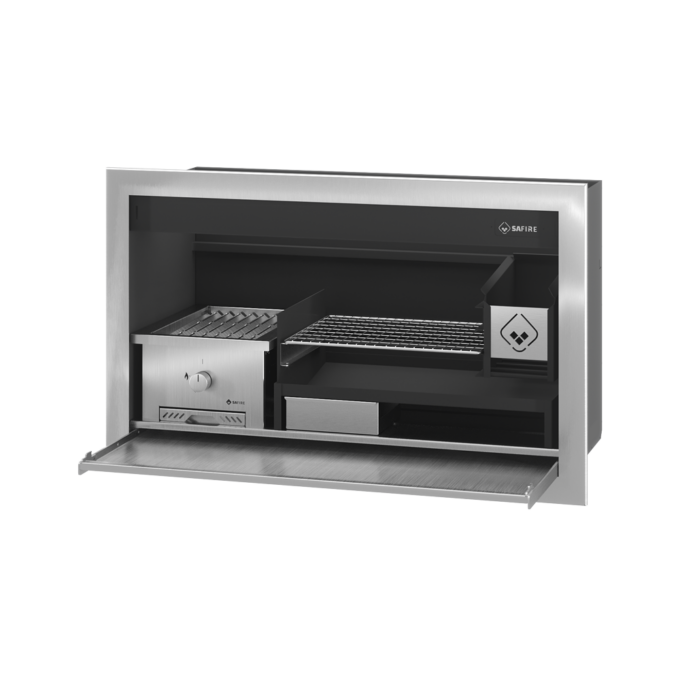 Stainless steel braai 1200 Gas & Wood Braai Grill Combo