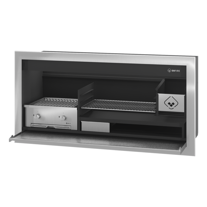 Stainless steel Braai 1500 Gas & Wood Braai Grill Combo