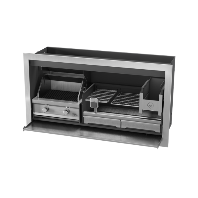 Wood & Gas combo 1600mm Built In Braai Pyro