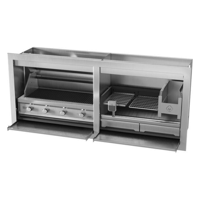 Wood & Gas combo 2000mm Built In Pyro Braai