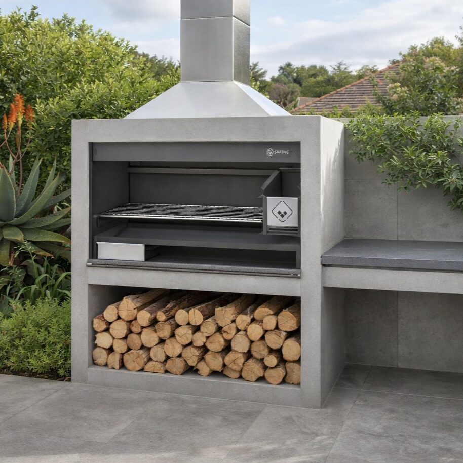 Stainless steel Wood Built-in Braai 1000mm