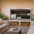 Stainless steel braai 1200 Gas & Wood Braai Grill Combo