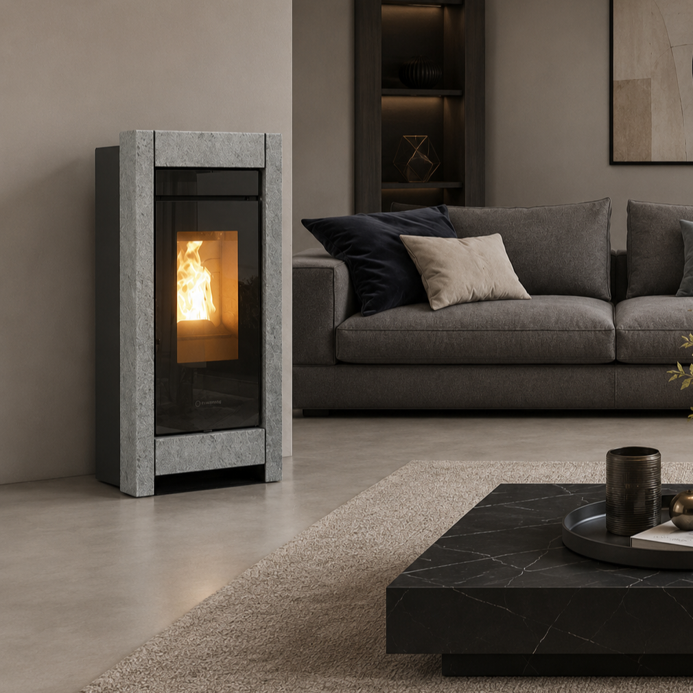 Thermorossi Essenza Stone Natural Air EVO Pellet Fireplace 8.4kw